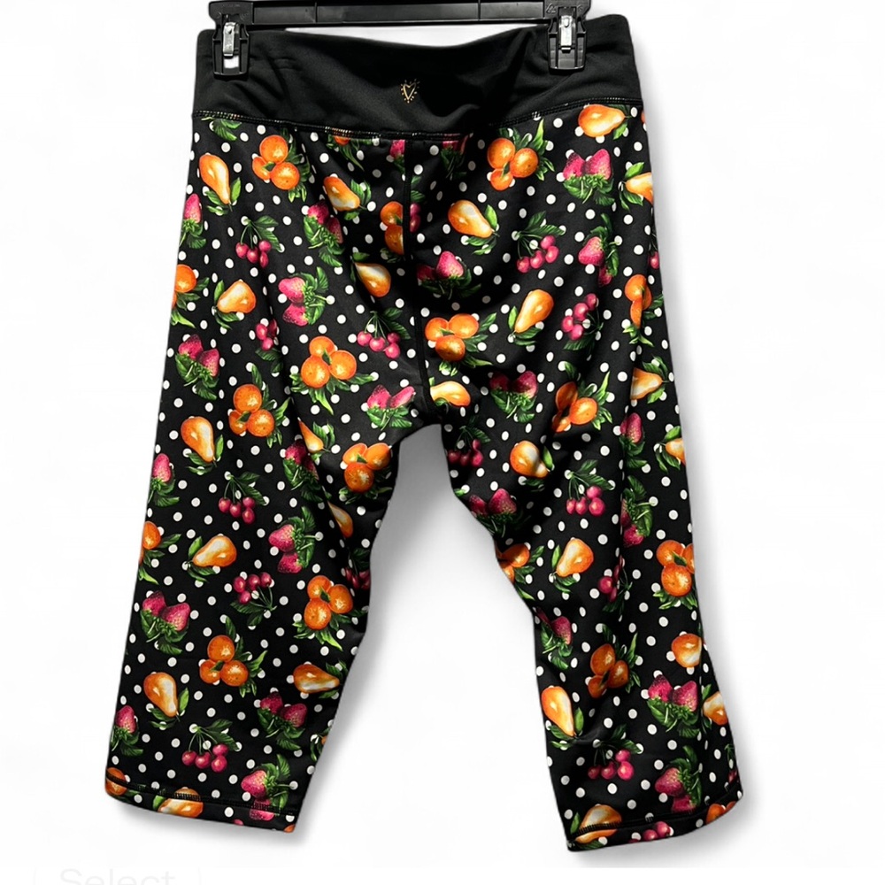 BETSEY JOHNSON Fruit Polka Dots Capri Performance Leggings XL - Picture 4 of 6